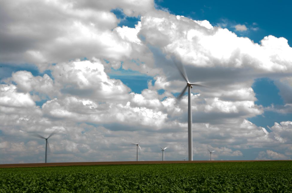 Wind turbines in farms
