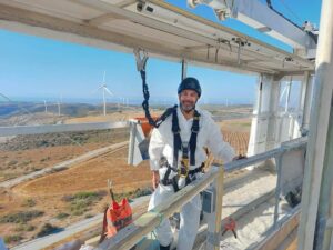 Blade repair work in wind turbine