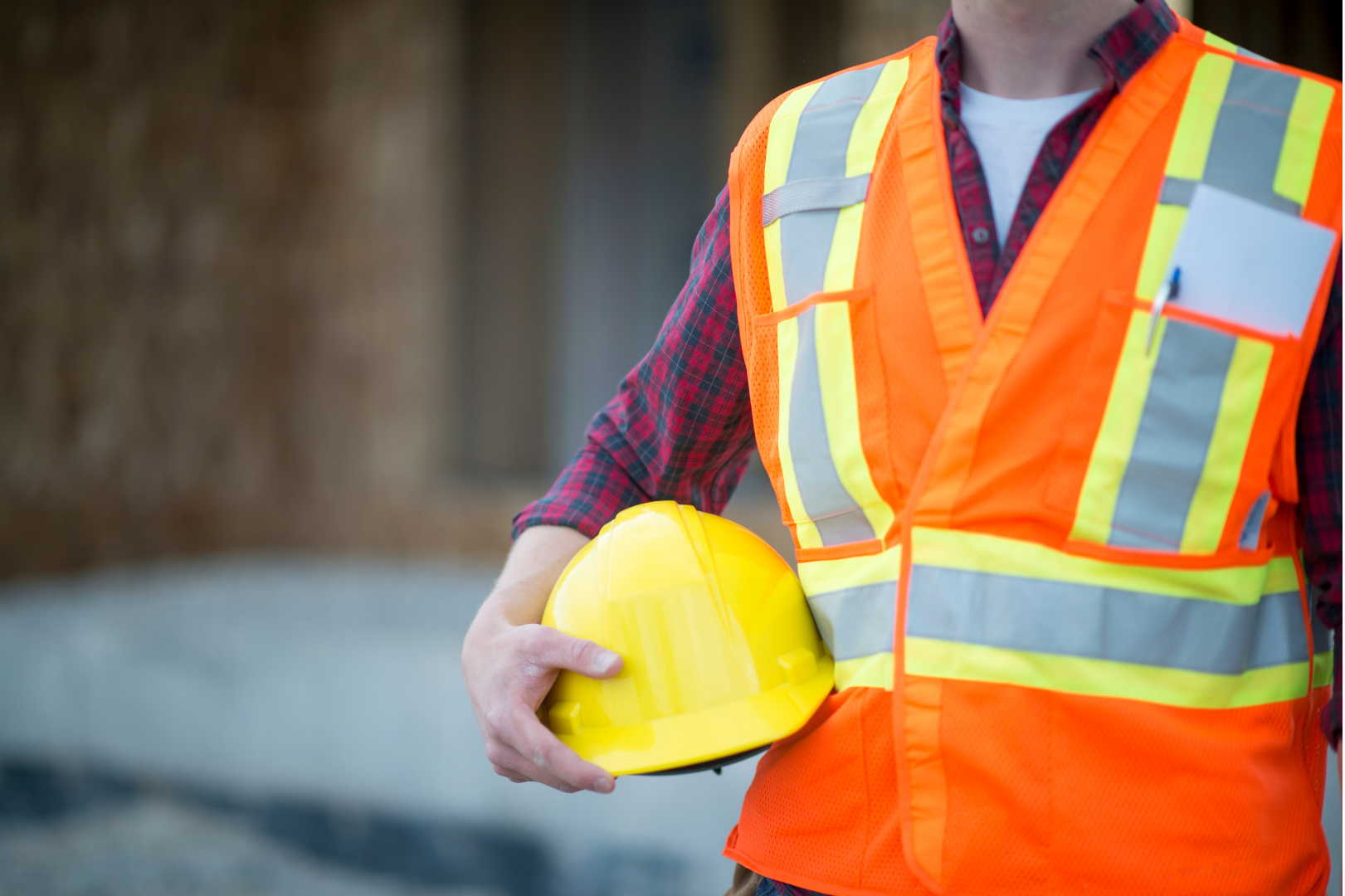 Helmet and vest for maintenance and construction safety