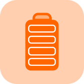Système de stockage d'énergie par batterie Icône orange