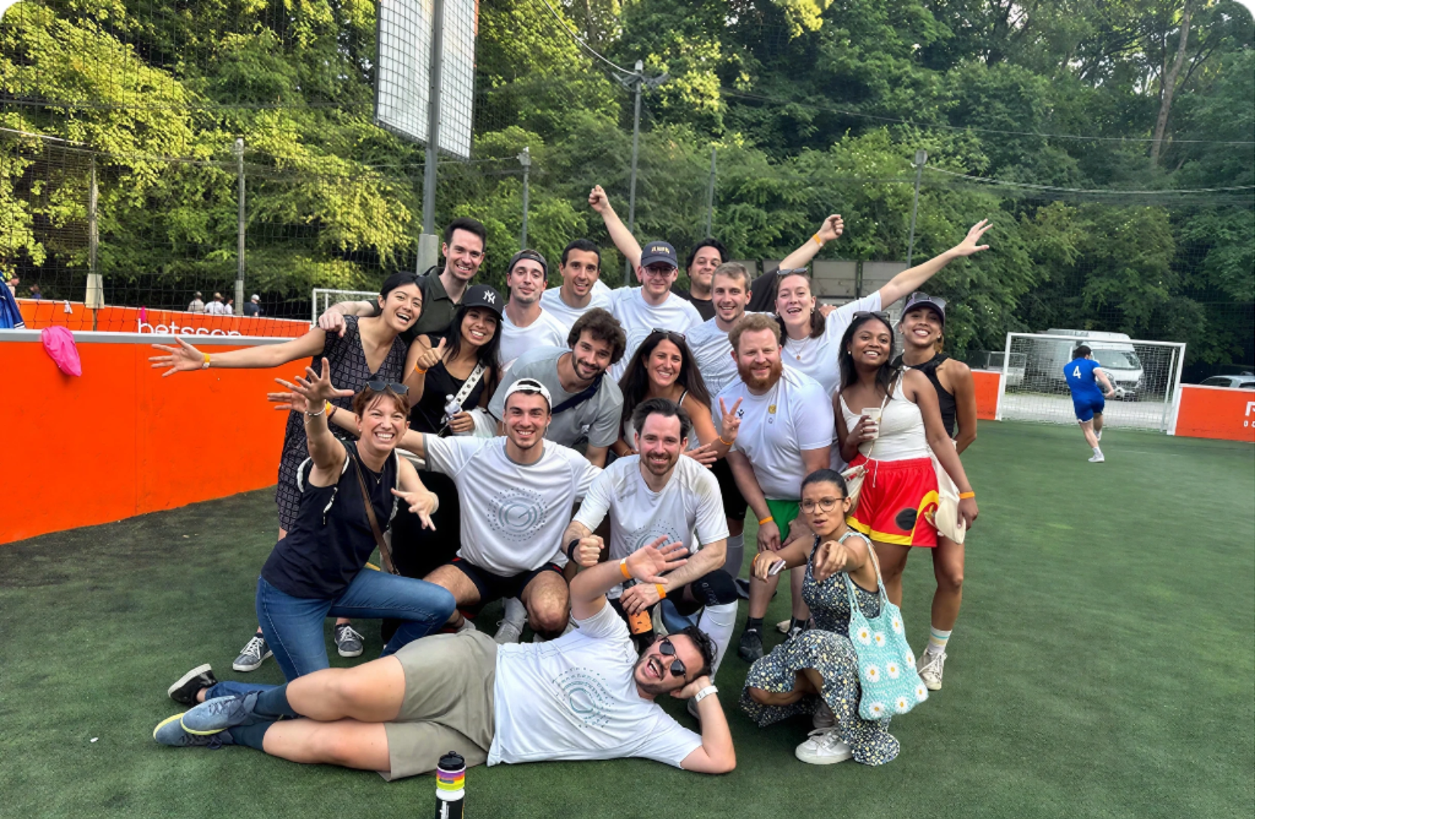 Picture team of people on a football pitch