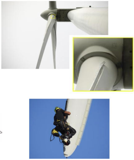 Blade inspection with a safety person