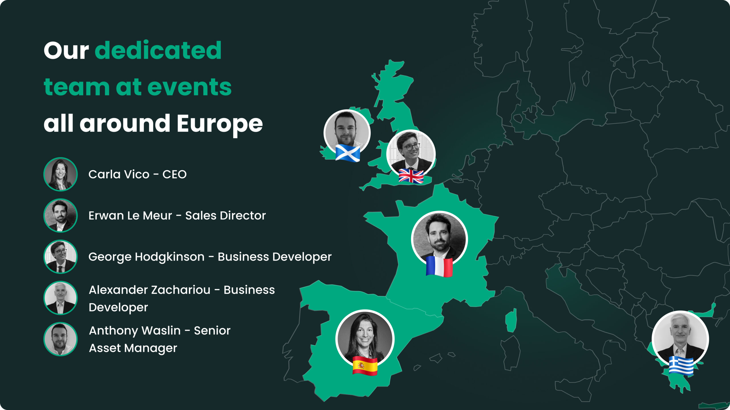 Map of Europe with people from greensolver